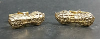 Vintage Peanut Shell Shaped Gold Tone Cufflinks - Patent. 2.974.381 - Treasure Valley Antiques & Collectibles
