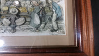 Vintage Anton Pieck "The Fruit Stand" 10" x 12" 3D Wood Framed Glass Shadow Box Collectible Wall Hanging - Treasure Valley Antiques & Collectibles