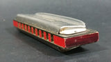 Vintage FR. Hotz Canadian Ace Red Painted Wooden and Metal Harmonica Instrument - Treasure Valley Antiques & Collectibles