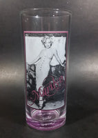 Marilyn Monroe 6" Tall Drinking Glass with Purple Pink Colored Base By Bernard Hollywood - Treasure Valley Antiques & Collectibles