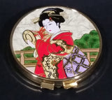 Dia Pearl Japan New Chokin 24KT Gold Plated Compact Mirror Lady's Accessory - Treasure Valley Antiques & Collectibles