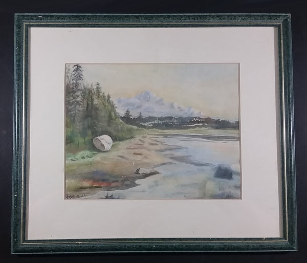 "Mt. Baker From The White Rock" Watercolor Framed Painting by Irene Duff - Nanaimo Arts Council - British Columbia Art - Treasure Valley Antiques & Collectibles