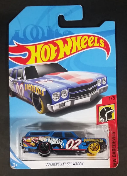 2018 Hot Wheels HW Daredevils  '70 Chevelle SS Wagon Blue Die Cast Toy Car Vehicle - New Sealed - Treasure Valley Antiques & Collectibles