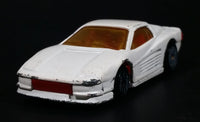 1987 Hot Wheels Ferrari Testarossa White Die Cast Toy Car Vehicle - Ultra Hots - Treasure Valley Antiques & Collectibles