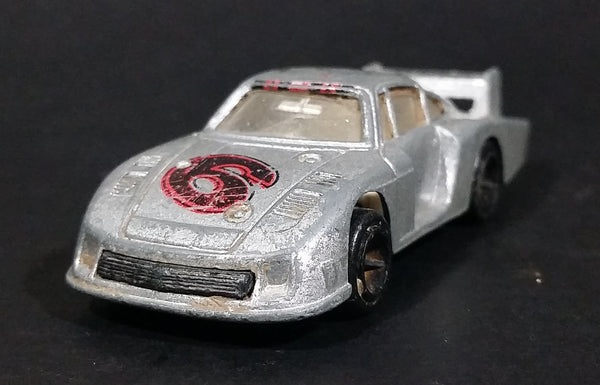 Vintage 1980s Welly Porsche Turbo #6 Silver Grey Die Cast Toy Race Car Vehicle - Made in Hong Kong - Treasure Valley Antiques & Collectibles