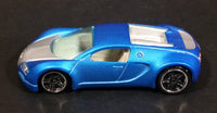 2010 Hot Wheels Hot Auction Bugatti Veyron Satin Blue Die Cast Toy Dream Super Car Vehicle - Treasure Valley Antiques & Collectibles