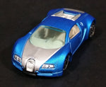 2010 Hot Wheels Hot Auction Bugatti Veyron Satin Blue Die Cast Toy Dream Super Car Vehicle - Treasure Valley Antiques & Collectibles
