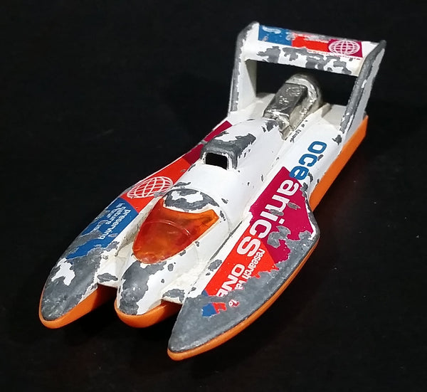 2000 Hot Wheels Forces of Nature Hydroplane White Die Cast Toy Speed Boat Oceanic One Research Vehicle - Treasure Valley Antiques & Collectibles