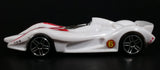 2008 Hot Wheels Mach 6 Speed Racer White Plastic Toy Race Car Vehicle - Treasure Valley Antiques & Collectibles