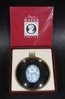 Peter Bates Limited Edition Blue White Flower Cameo in Black Hibiscus Pendant In Box - From The Miniature World of Peter Bates - Treasure Valley Antiques & Collectibles