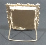 Vintage Small Ornate Gold Tone Metal Desk Shelf Sanding Photo Picture Frame (Plastic Cover) - Treasure Valley Antiques & Collectibles