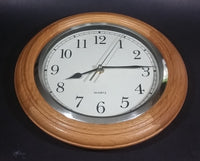 Round Decorative Wooden Framed Battery Operated 11" Quartz Clock Made in China 0401 - Treasure Valley Antiques & Collectibles