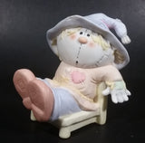 Vintage 1980s Bumpkins Porcelain Ceramic Figurine Sitting and Lounging in a Chair - Treasure Valley Antiques & Collectibles