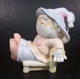 Vintage 1980s Bumpkins Porcelain Ceramic Figurine Sitting and Lounging in a Chair - Treasure Valley Antiques & Collectibles