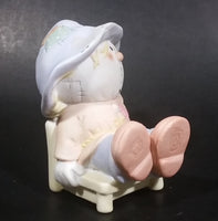 Vintage 1980s Bumpkins Porcelain Ceramic Figurine Sitting and Lounging in a Chair - Treasure Valley Antiques & Collectibles