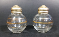 Vintage Glass Globe Salt and Pepper Shakers with Gold Ringed - Treasure Valley Antiques & Collectibles