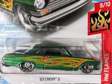 2018 Hot Wheels HW Flames '63 Chevy II Green Die Cast Toy Muscle Car Vehicle - New in Package Sealed - Treasure Valley Antiques & Collectibles