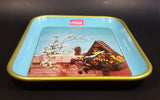 Rare 1957 Coca-Cola Coke Blue and Yellow Bird House Drink Serving Tray - Refreshing Delicious - Treasure Valley Antiques & Collectibles