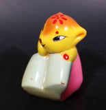 Vintage Cute Yellow Squirrel in a Pink Dress Holding an Open Book Ceramic Pencil Sharpener - Treasure Valley Antiques & Collectibles