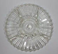 12" Round Crystal Sectioned Vegetable and Dip Serving Platter - Treasure Valley Antiques & Collectibles