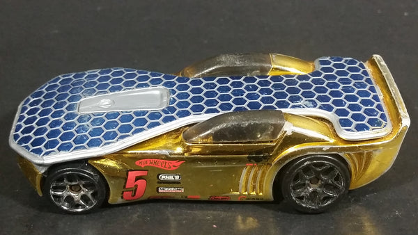 2007 Hot Wheels Solar Reflex Chrome Gold Blue Die Cast Toy Car Vehicle - Treasure Valley Antiques & Collectibles