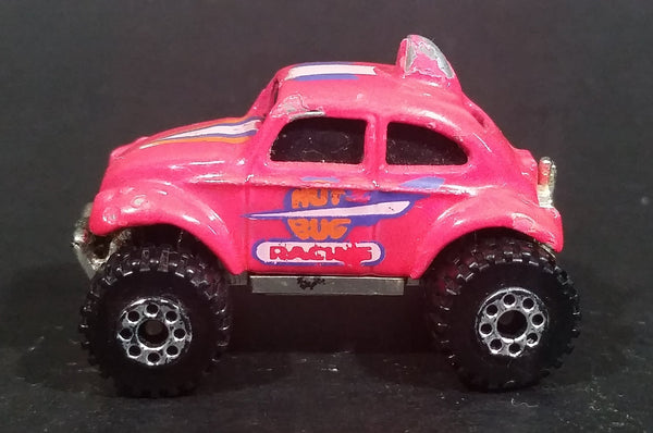 1988 Hot Wheels Color Racers VW Volkswagen Bug Pink Micro Tiny Die Cast Toy Car Vehicle - Treasure Valley Antiques & Collectibles