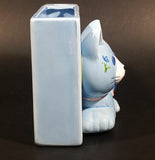 Vintage Otagiri Japan Light Blue Cat Kitten Porcelain Pen Pencil Paper Notepad Memo Holder - Treasure Valley Antiques & Collectibles