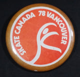 Vintage Skate Canada 1978 Vancouver Ice Figure Skating Round Collectible Button Pin - Treasure Valley Antiques & Collectibles