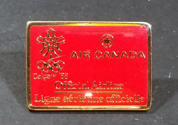 1988 Calgary Winter Olympics Air Canada Official Airline Red Pin Sports Collectible - Treasure Valley Antiques & Collectibles