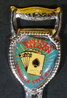 Bonanza Saloon Virginia City, Nevada Playing Cards Casino Collectible Shovel Shaped Metal Spoon Travel Memorabilia - Treasure Valley Antiques & Collectibles