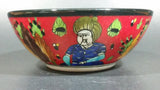 Vintage Hand Painted Turkish Red Ceramic 5" Bowl of Horseman in the Desert - Treasure Valley Antiques & Collectibles