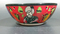 Vintage Hand Painted Turkish Red Ceramic 5" Bowl of Horseman in the Desert - Treasure Valley Antiques & Collectibles