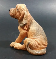 Light Brown Hound Dog Sitting Resin Figurine - Treasure Valley Antiques & Collectibles