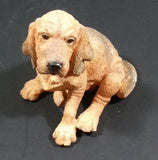 Light Brown Hound Dog Sitting Resin Figurine - Treasure Valley Antiques & Collectibles