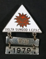 1978-79 Delta Sungod I.C.F.S.C. Triangle Shaped Ice Figure Skating Pin - Treasure Valley Antiques & Collectibles