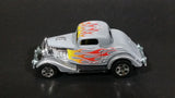 2006 Hot Wheels '34 Ford 3-Window Grey with Flames Die Cast Toy Car Hot Rod Vehicle - Treasure Valley Antiques & Collectibles