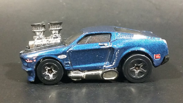 2003 Hot Wheels First Editions Tooned 1968 Mustang Dark Blue Die Cast Toy Muscle Car Vehicle - Treasure Valley Antiques & Collectibles
