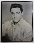 Vintage Elvis Presley 20" x 16" Black & White Photograph Framed Hard Cardboard - Treasure Valley Antiques & Collectibles
