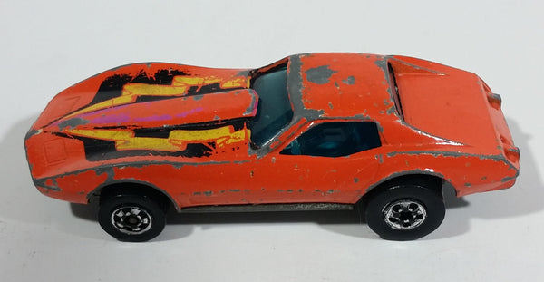 1980 Hot Wheels Chevrolet Corvette Stingray Orange Die Cast Toy Car Vehicle
