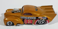 2004 Hot Wheels Smashville '41 Willys Smash Mouth Gold Die Cast Toy Hot Rod Car Vehicle - Treasure Valley Antiques & Collectibles