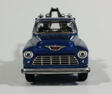 Kinsmart 1955 Chevy Stepside Pickup Tow Truck Blue Friction Pull Back Die Cast Toy Car Vehicle with Opening Doors - Missing the hook and the strings - Treasure Valley Antiques & Collectibles