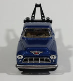 Kinsmart 1955 Chevy Stepside Pickup Tow Truck Blue Friction Pull Back Die Cast Toy Car Vehicle with Opening Doors - Missing the hook and the strings - Treasure Valley Antiques & Collectibles