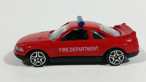 Motor Max Fire Department Chief Red w/ Blue Lights No. 6071 Die Cast Toy Car Emergency Rescue Vehicle - Treasure Valley Antiques & Collectibles