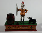 Vintage Collectible Trick Dog Circus Clown Cast Iron Mechanical Coin Bank - Treasure Valley Antiques & Collectibles