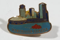 Vancouver Canada Downtown Waterfront BC Place Skyscrapers Ferry View Enamel Lapel Pin Souvenir Travel Collectible