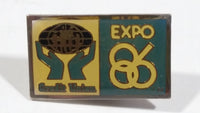 Vintage 1986 World's Fair Vancouver Expo 86 Credit Union Small Blue Collectible Enamel Lapel Pin