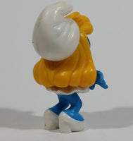 1991 Peyo Kinder Surprise Blonde Smurf in White Dress Cartoon Character 1 3/4" Toy Figure - Treasure Valley Antiques & Collectibles
