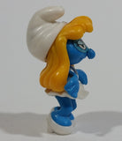 1991 Peyo Kinder Surprise Blonde Smurf in White Dress Cartoon Character 1 3/4" Toy Figure - Treasure Valley Antiques & Collectibles