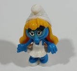 1991 Peyo Kinder Surprise Blonde Smurf in White Dress Cartoon Character 1 3/4" Toy Figure