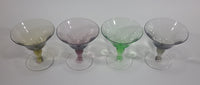 Vintage Set of 4 Colored Iridescent Mixed Color Martini Cocktail Depression Glasses - Treasure Valley Antiques & Collectibles